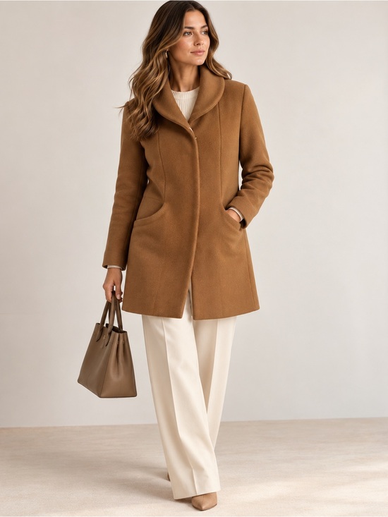 Wilfred Jackets & Blazers - Wilfred Aritzia Camel Wool Cashmere Shawl Collar Coat XS